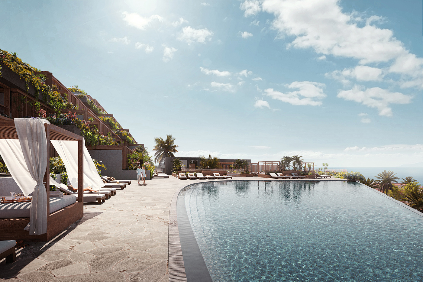 Piscina y terraza de Tamaragua Residences