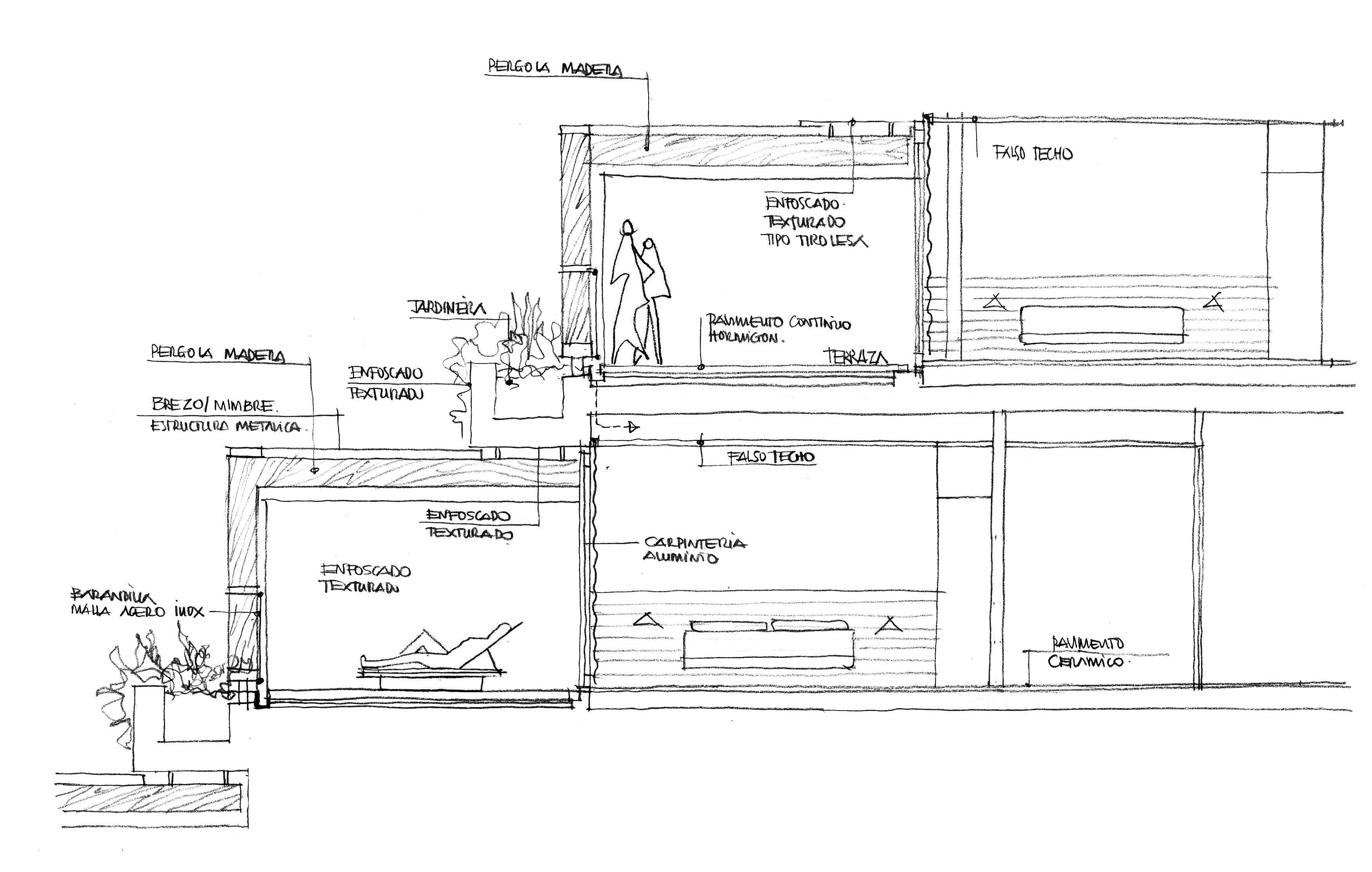 Sección arquitectónica de una vivienda de Tamaragua Residences